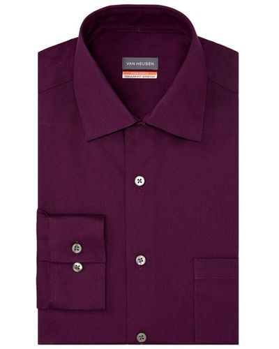 Van Heusen Stain Shield Regular Fit Dress Shirt - Purple