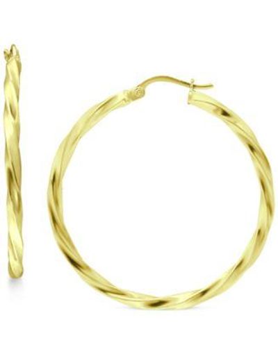 Giani Bernini Twist Hoop Earrings In 18k Gold Plated Sterling Or Sterling Created For Macys - White