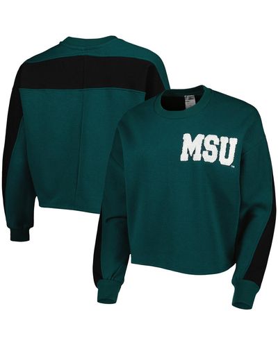 Gameday Couture Michigan State Spartans Back To Reality Colorblock Pullover Sweatshirt - Green