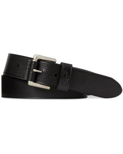 Polo Ralph Lauren Signature Pony Leather Belt - Black