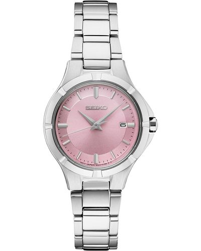 Seiko Essential Stainless Steel Bracelet Watch 27mm - Pink