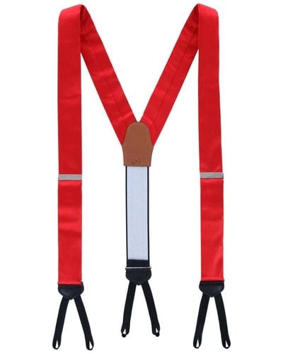 Trafalgar Sutton Solid Color Silk Formal End Suspenders - Red
