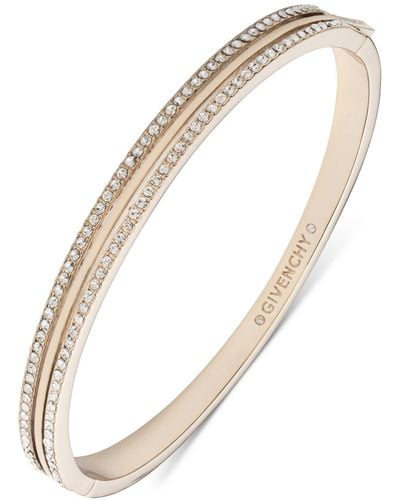 Givenchy Pave Crystal Double-row Bangle Bracelet - Metallic