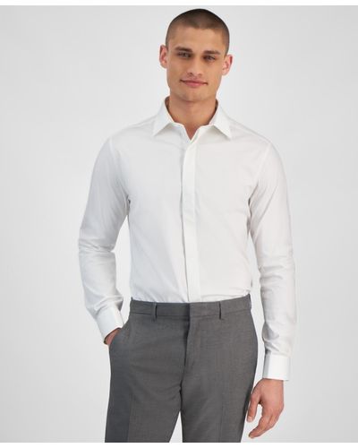 Alfani Solid Slim-fit Dress Shirt - White