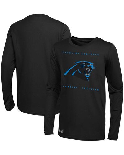 Outerstuff Carolina Panthers Side Drill Long Sleeve T-shirt - Black