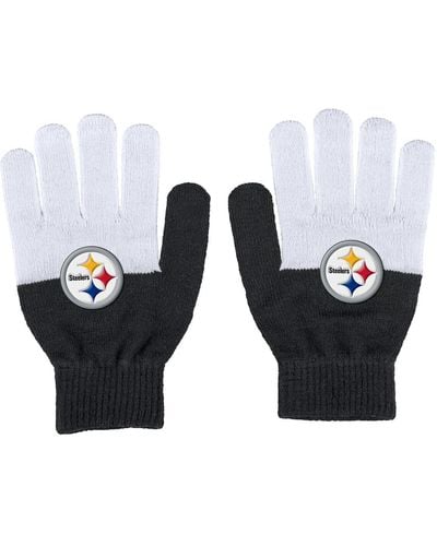 WEAR by Erin Andrews Pittsburgh Steelers Color-block Gloves - White