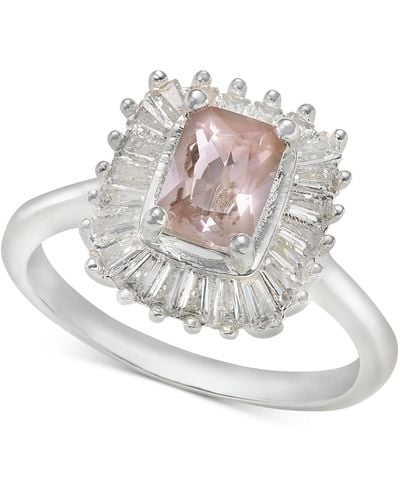 Charter Club Tone Pink Halo Crystal Ring - White