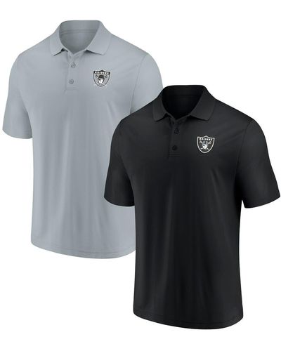 Fanatics Black And Silver Las Vegas Raiders Home And Away 2-pack Polo Shirt Set