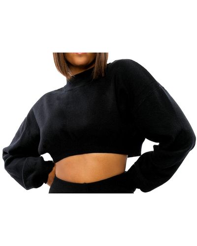 DAI MODA Crop Sweater - Black