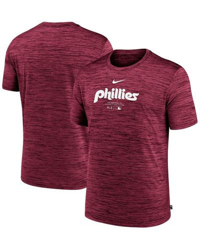 Nike Burgundy Philadelphia Phillies Authentic Collection Velocity Performance Practice T-shirt - Red