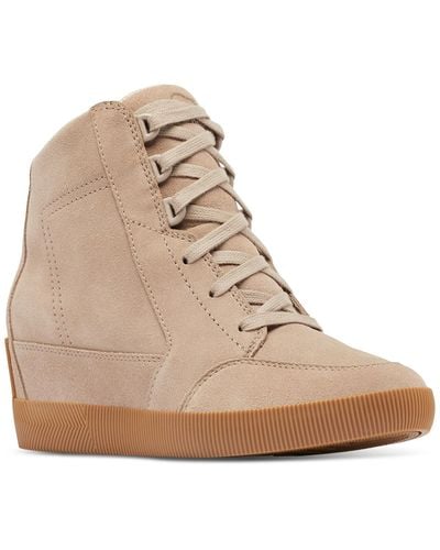 Sorel Out N About Ii Lace-up Wedge Sneakers - Natural