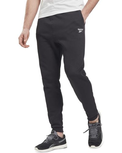 Reebok Identity Classic Fleece Drawstring-waist Logo jogger Pants - Black