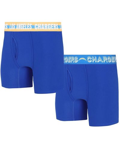 Concepts Sport Los Angeles Chargers Gauge Knit Boxer Brief Two-pack - Blue