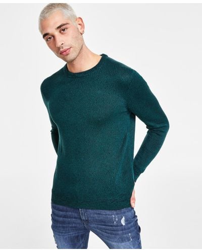 INC International Concepts Regular-fit Textured Crewneck Sweater - Green