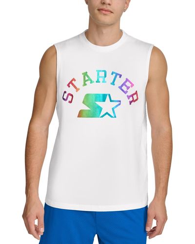 Starter Regular-fit Logo Graphic Sleeveless T-shirt - Blue