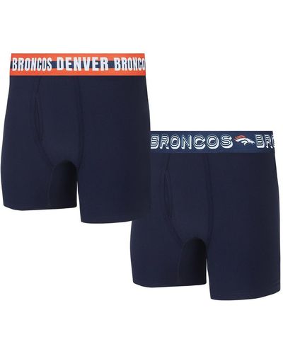 Concepts Sport Denver Broncos Gauge Knit Boxer Brief Two-pack - Blue