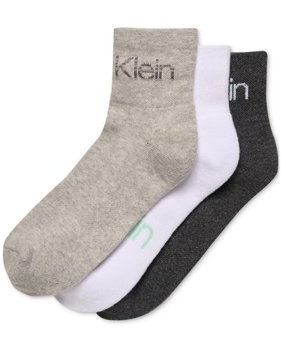 Calvin Klein 3-pk. Cushion High Top Quarter Socks - Gray