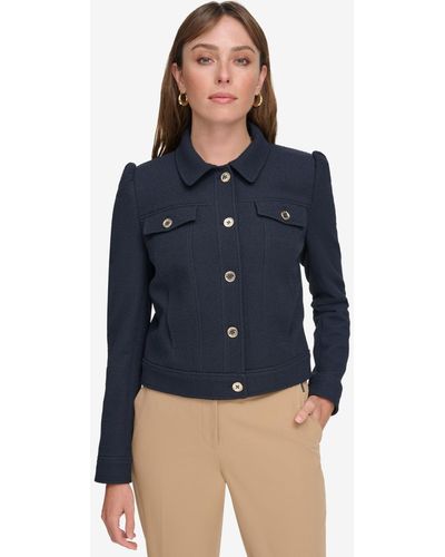 Tommy Hilfiger Long-sleeve Button-front Jacket - Blue