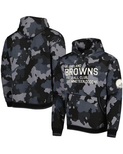 The Wild Collective Cleveland Browns Camo Pullover Hoodie - Black
