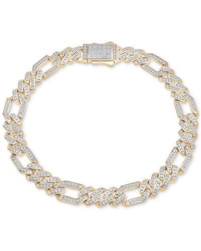 Macy's Diamond Figaro Link Bracelet Necklace (1 Ct. T.w. - Metallic