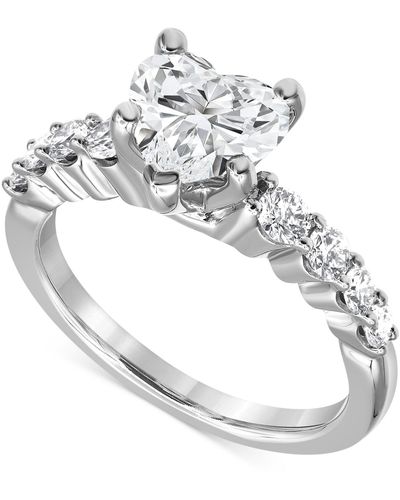 Badgley Mischka Certified Lab Grown Diamond Heart Engagement Ring (2 Ct. T.w. - Metallic