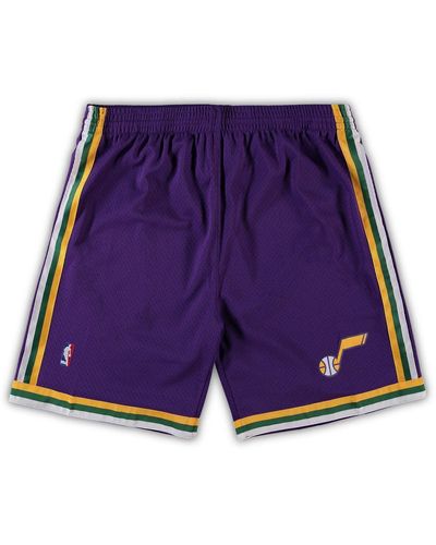 Mitchell & Ness Utah Jazz Big And Tall Hardwood Classics Team Swingman Shorts - Purple