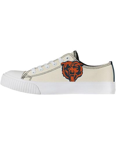 FOCO Chicago Bears Low Top Canvas Shoes - White