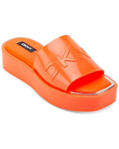 DKNY Laren Platform Slide Sandals - Orange