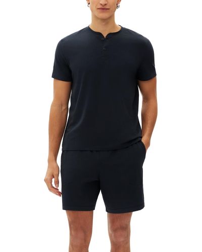 Gap 2-pc. Solid Henley & Pajama Shorts Set - Black