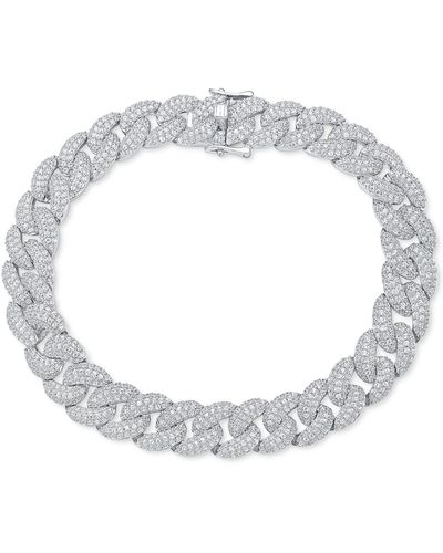 Macy's Diamond Cuban Link Bracelet (10 Ct. T.w - Metallic