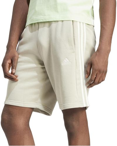 adidas Essentials Fleece 3-stripes Shorts - Natural
