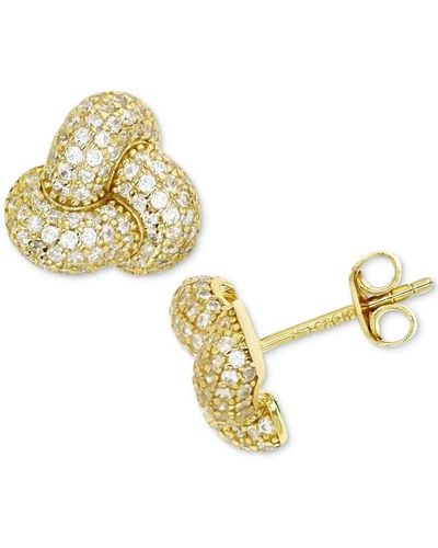 Macy's Cubic Zirconia Pave Love Knot Stud Earrings - Metallic