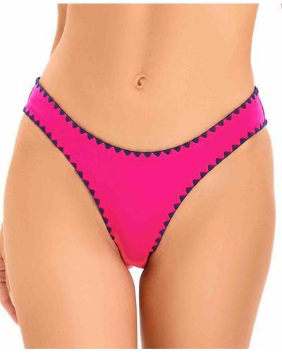 Lucky Brand Shell-stitch Hipster Swim Bottoms - Pink