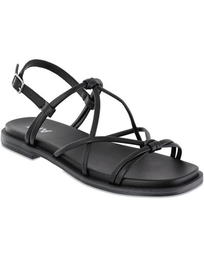 MIA Daphine Strappy Flat Sandals - Black