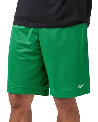 Reebok Mesh Logo Basketball Shorts - Green