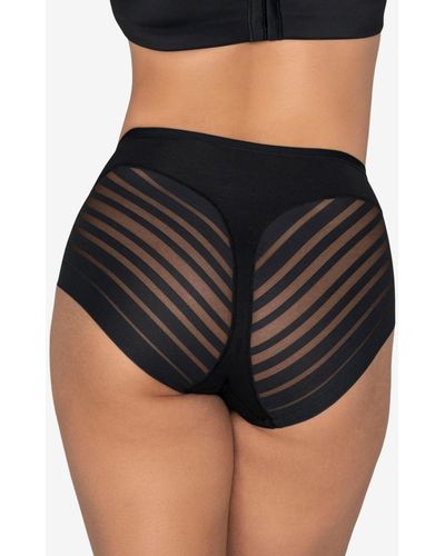Leonisa Lace Stripe Undetectable Classic Shaper Panty - Black