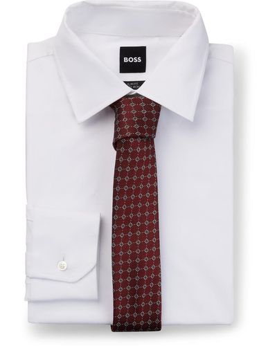 BOSS Boss By Jacquard-woven Pattern Tie - White