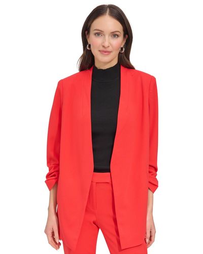 DKNY Essential Open Front Jacket - Red