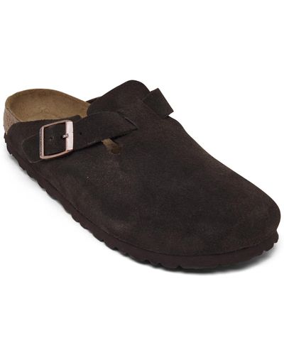Birkenstock Boston Soft Footbed Suede Leather Clogs From Finish Line - Brown