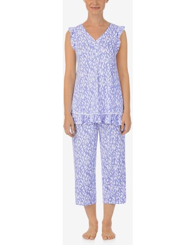 Ellen Tracy Sleeveless Top And Cropped Pants 2-pc. Pajama Set - Blue