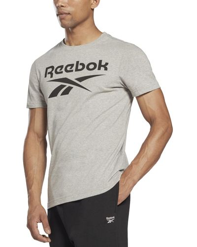 Reebok Slim-fit Identity Big Logo Short-sleeve T-shirt - Gray