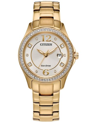 Citizen Eco-drive Crystal Stainless Steel Bracelet Watch 30mm - Metallic