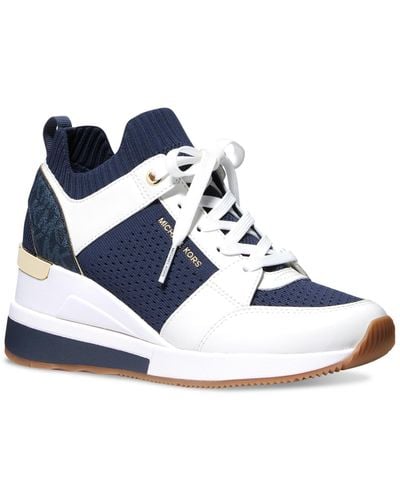 Michael Kors Michael Georgie Knit Lace-up Sneaker Sneakers - Blue