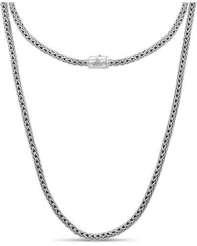 DEVATA Dragon Bone Round 4mm Chain Necklace - Metallic
