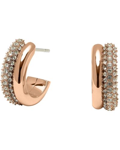 Olivia Burton 18k Gold-plated Crystal Hoop Earrings - Natural