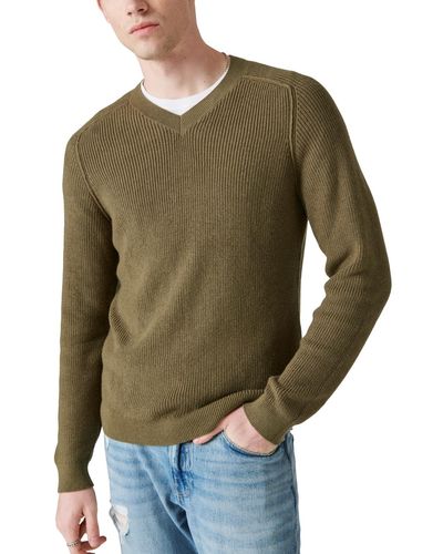 Lucky Brand Cloud Soft V-neck Sweater - Green