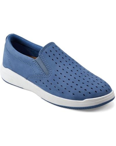 Earth Nel Laser Cut Round Toe Casual Slip-on Sneakers - Blue