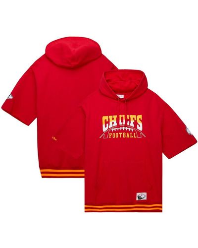 Mitchell & Ness Kansas City Chiefs Pre-game Short Sleeve Pullover Hoodie - Red