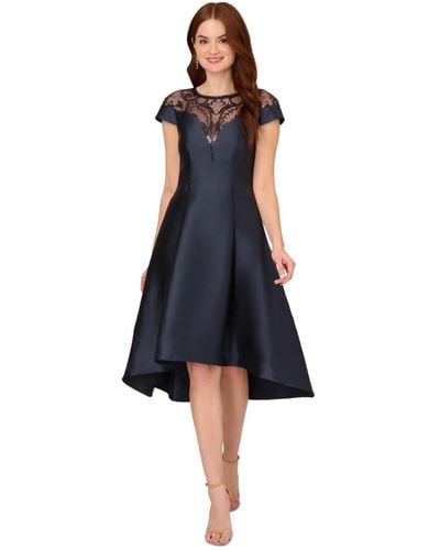Adrianna Papell Mikado High-low Party Dress - Blue