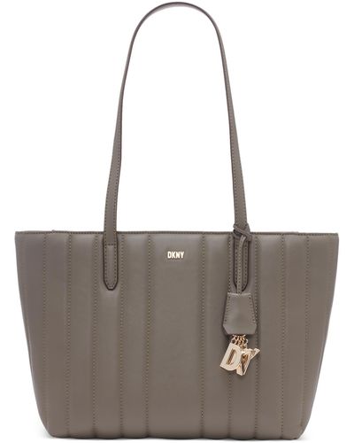 DKNY Lexington Quilted Zip-top Tote - Gray